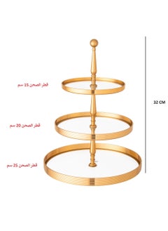 Dania A multi-use sweets holder stand made of 3 layers of glass with a golden frame  - Image 3