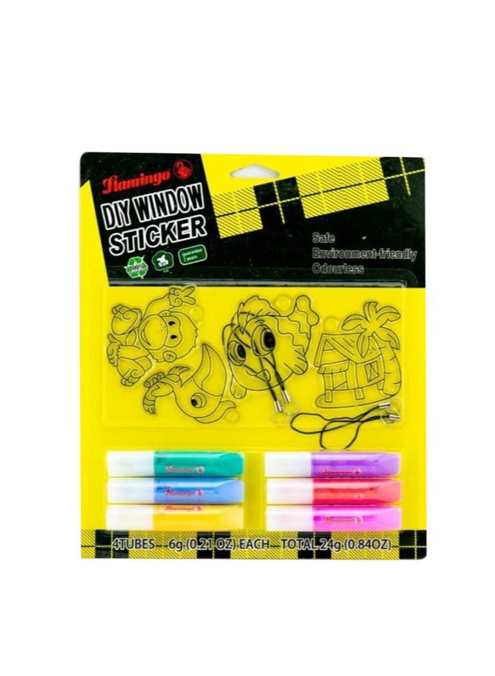 Flamingo Diy Window Sticker, 4 Pieces, Multicolour - Image 2