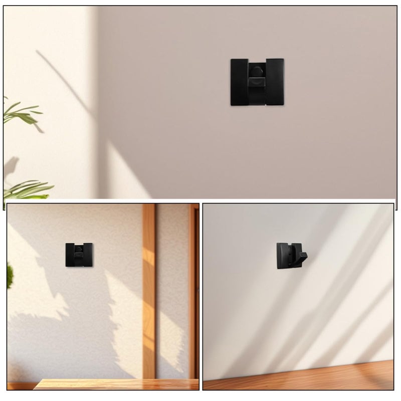 4Pcs Foldable Wall Mount Hooks Black Aluminum Self Adhesive Space Saving For Bathroom Bedroom - Image 4