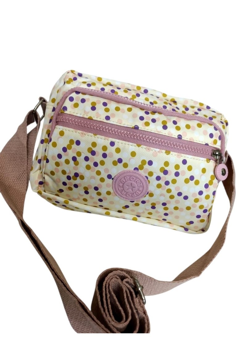 Women’s Crossbody Bag – Printed Design with 3 Zippers - Image 4