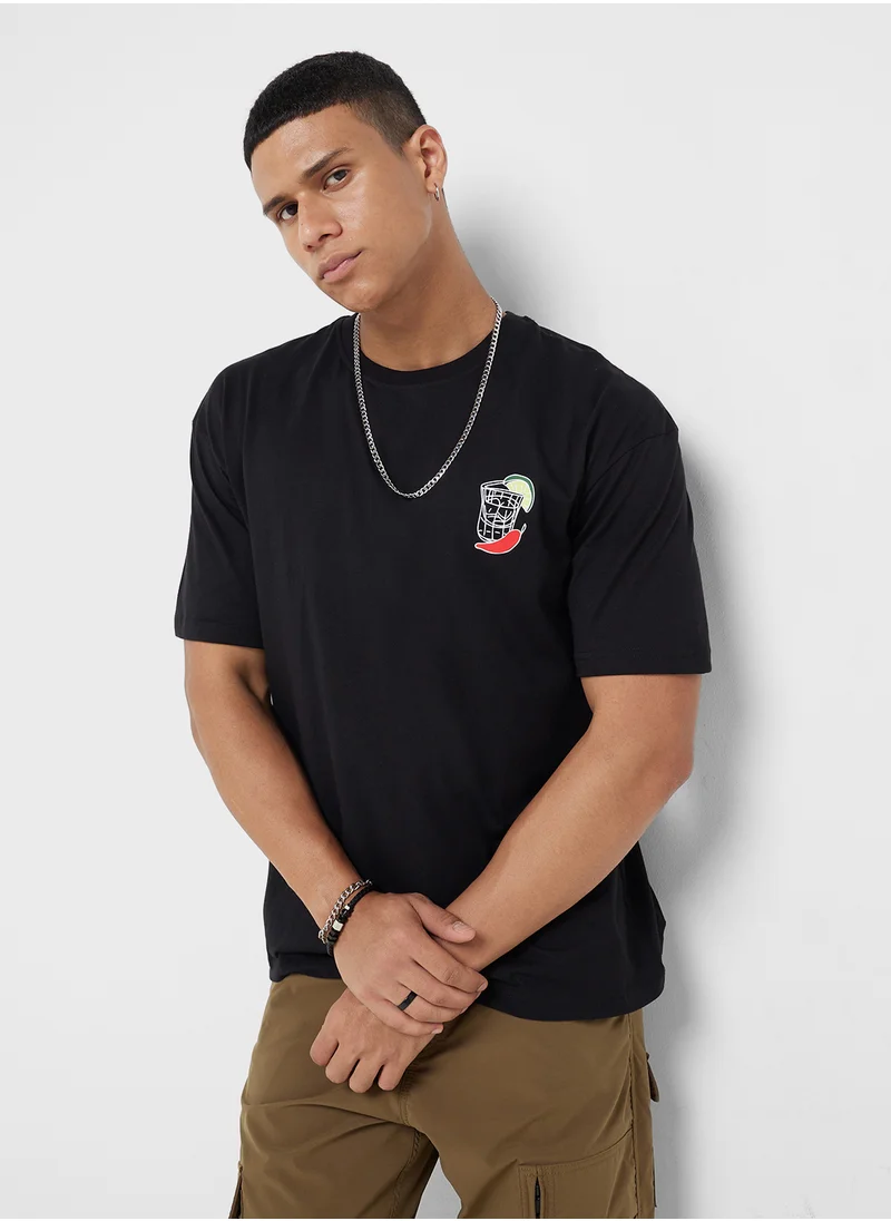 سفنتي فايف Oversized Graphic T-Shirt