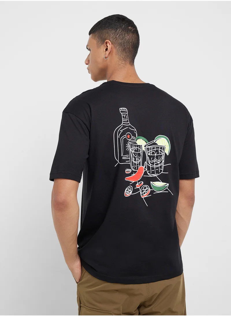 سفنتي فايف Oversized Graphic T-Shirt