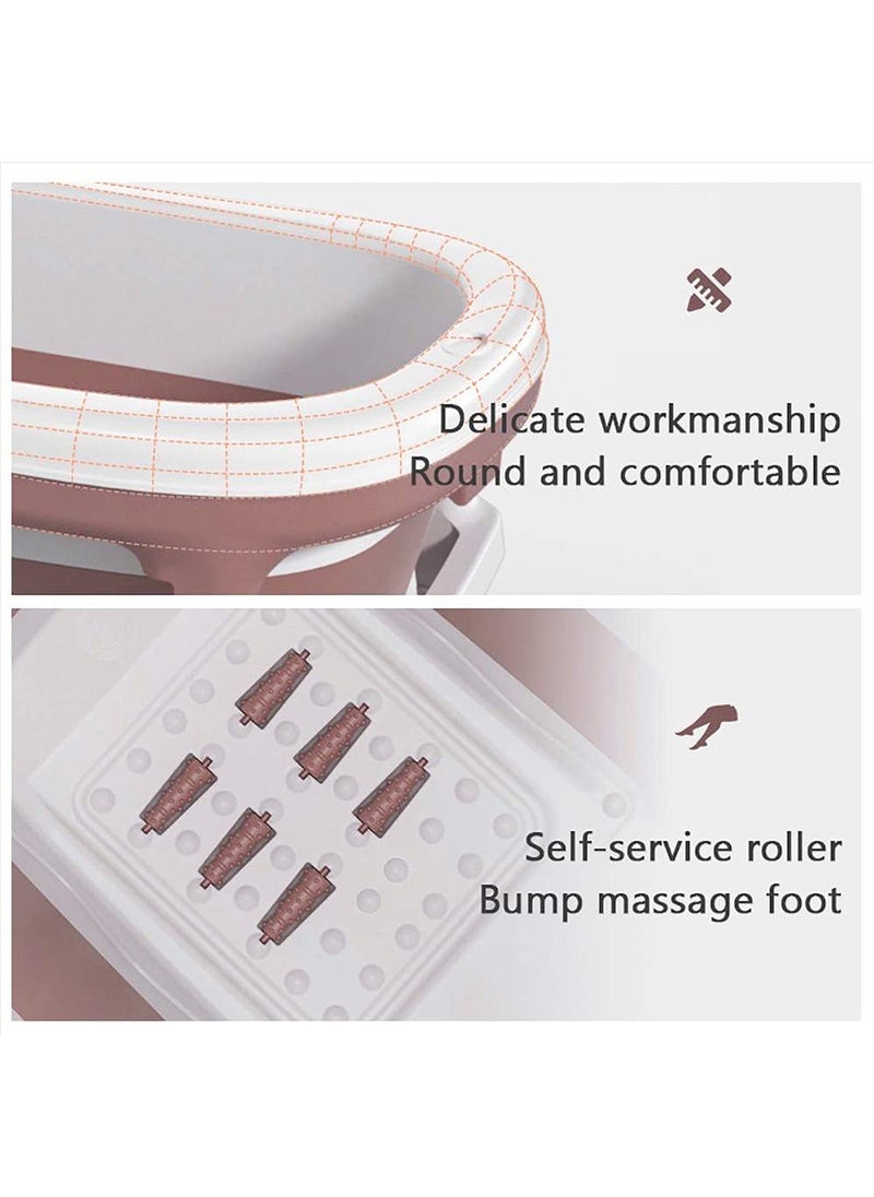 Taimi - Large Foldable Bathtub for Adults and Kids, Portable Bathtub Easy to Store, Practical and Space-Saving Design, Pink - 138X62X52cm - Image 1