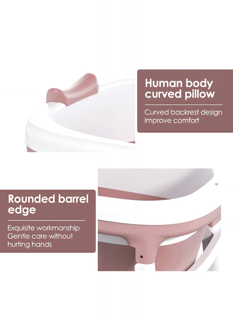 Taimi - Large Foldable Bathtub for Adults and Kids, Portable Bathtub Easy to Store, Practical and Space-Saving Design, Pink - 138X62X52cm - Image 1