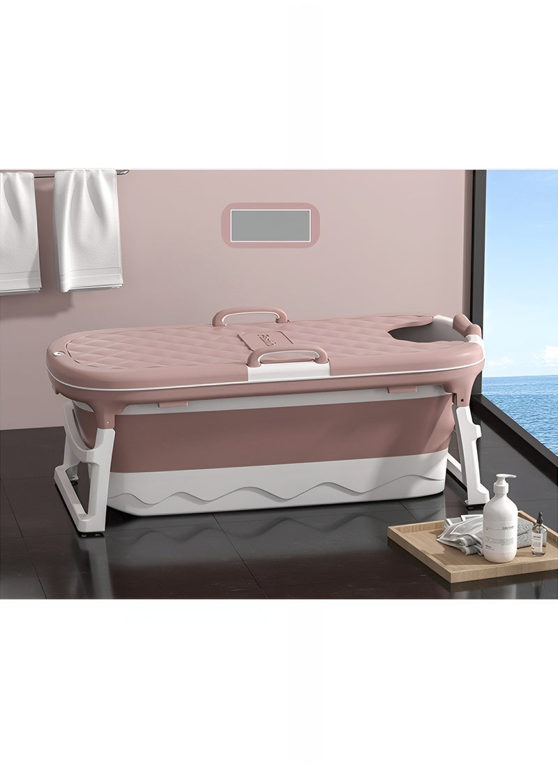 Taimi - Large Foldable Bathtub for Adults and Kids, Portable Bathtub Easy to Store, Practical and Space-Saving Design, Pink - 138X62X52cm - Image 1