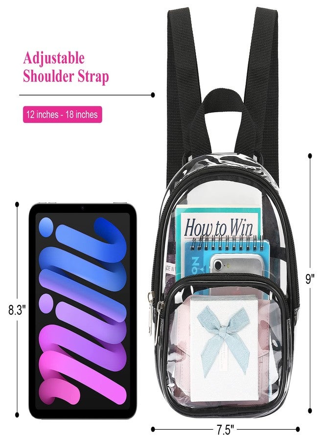 Mossio Clear Bag Stadium Approved, Heavy Duty Small Transparent Backpack For Boys, Girls, Adults Black - Image 2