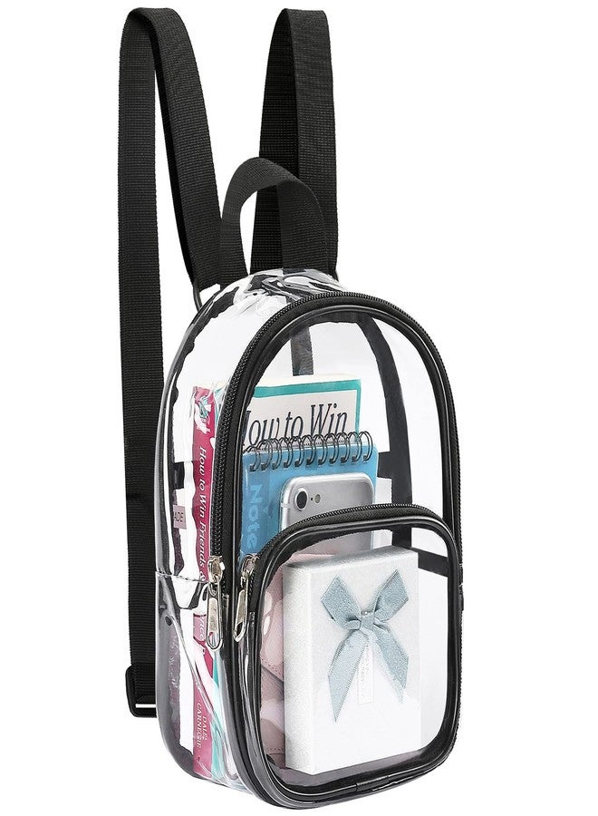 Mossio Clear Bag Stadium Approved, Heavy Duty Small Transparent Backpack For Boys, Girls, Adults Black - Image 1