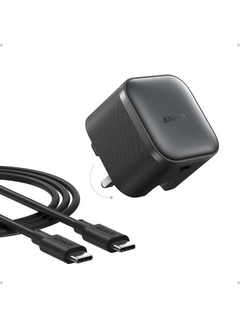 Nano 45W Type C Fast Charging Charger, Compact and Folddable Plug, USB-C Charger Block for Samsung Galaxy S25 Ultra/S24 Series, iPhone 17 Series, MacBook, Pixel 9, iPad (6 ft Cable Included)