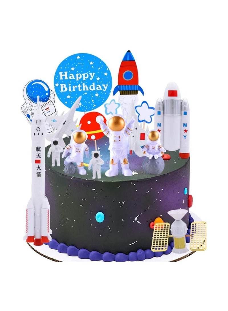 NIBEMINENT Astronaut Cake Decoration Birthday Figures Space Topper Happy Children's Party - Image 1