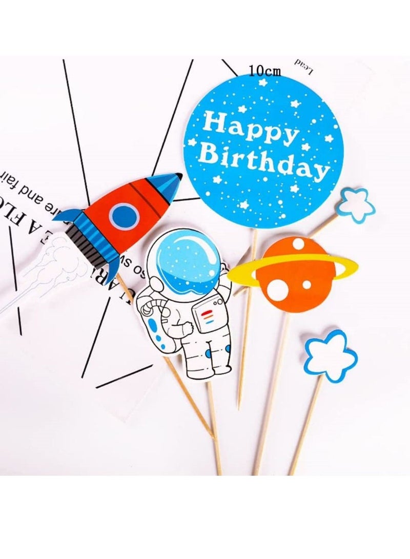 NIBEMINENT Astronaut Cake Decoration Birthday Figures Space Topper Happy Children's Party - Image 3