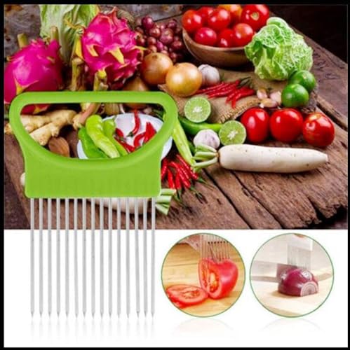 Dycica 2 PACK Stainless Steel Peeler Vegetable Leaf Stripping Tool LooseLeaf Kale Razor Metal Herb Pealer for Kale, Chard, Collard Greens 9 holes With Tomato Vegetable Lemon Potato Cutter Slicer - Image 5