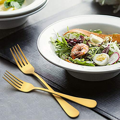 LIANYU Gold Silverware Set, LIANYU 20 Piece Stainless Steel Flatware Cutlery Set for 4, Gold Mirror Finish, Ideal for Home Wedding Festival Party, Dishwasher Safe - Image 5