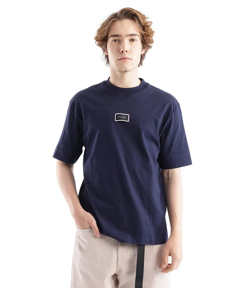Rare Rabbit Men's Typography Back Print Boxy Fit T-Shirt