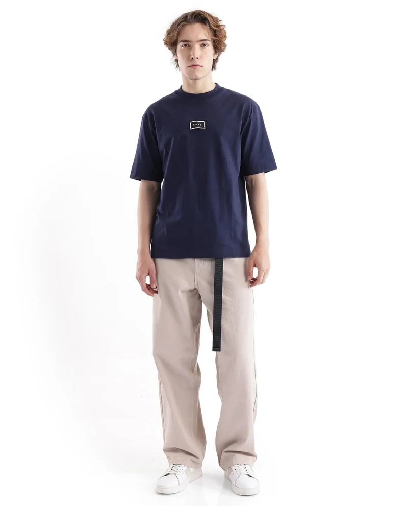 Rare Rabbit Men's Typography Back Print Boxy Fit T-Shirt