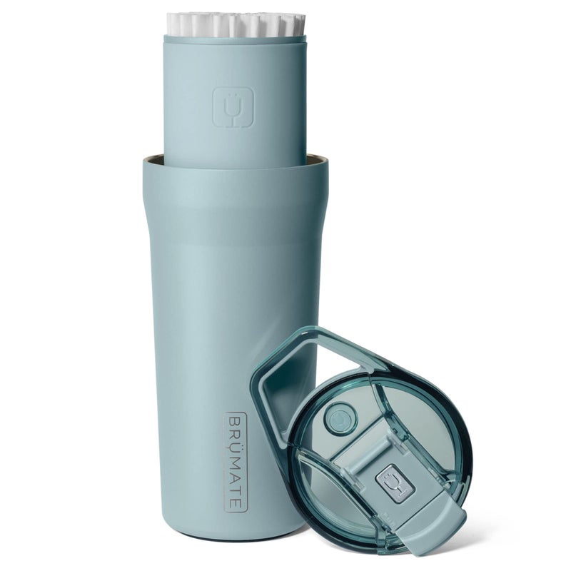 BrÃ¼Mate BrMate Pour Over 20oz Insulated Travel Coffee Mug 2in1 Travel Coffee Maker with 100 Leak Proof Lid Insulated Coffee Tumbler Travel Camping Comes with Filter Dripper Mist