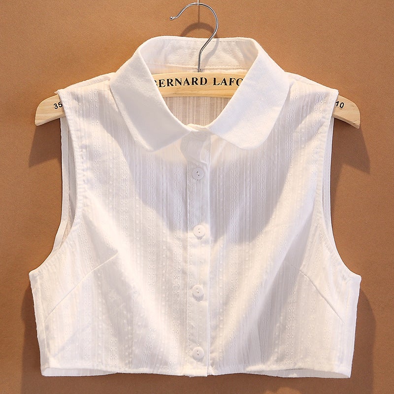 Fake Collar Women''s Pure Cotton Pleated Collar Autumn, Winter and Spring All-match Ruffled Vertical Collar Breathable Korean Style Simple Fake Collar for Women - Image 1