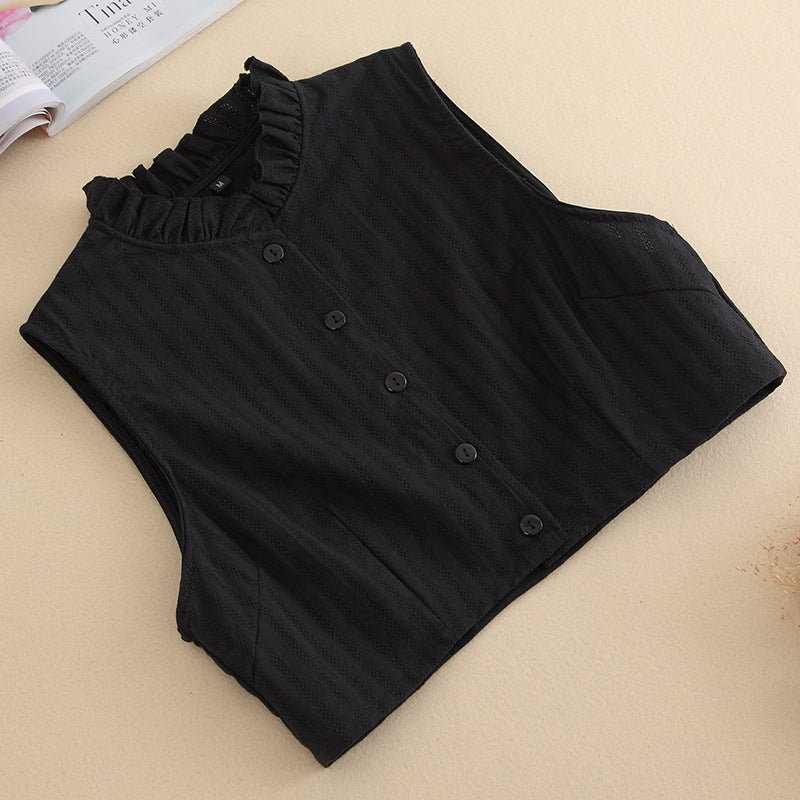 Fake Collar Women''s Pure Cotton Pleated Collar Autumn, Winter and Spring All-match Ruffled Vertical Collar Breathable Korean Style Simple Fake Collar for Women - Image 4