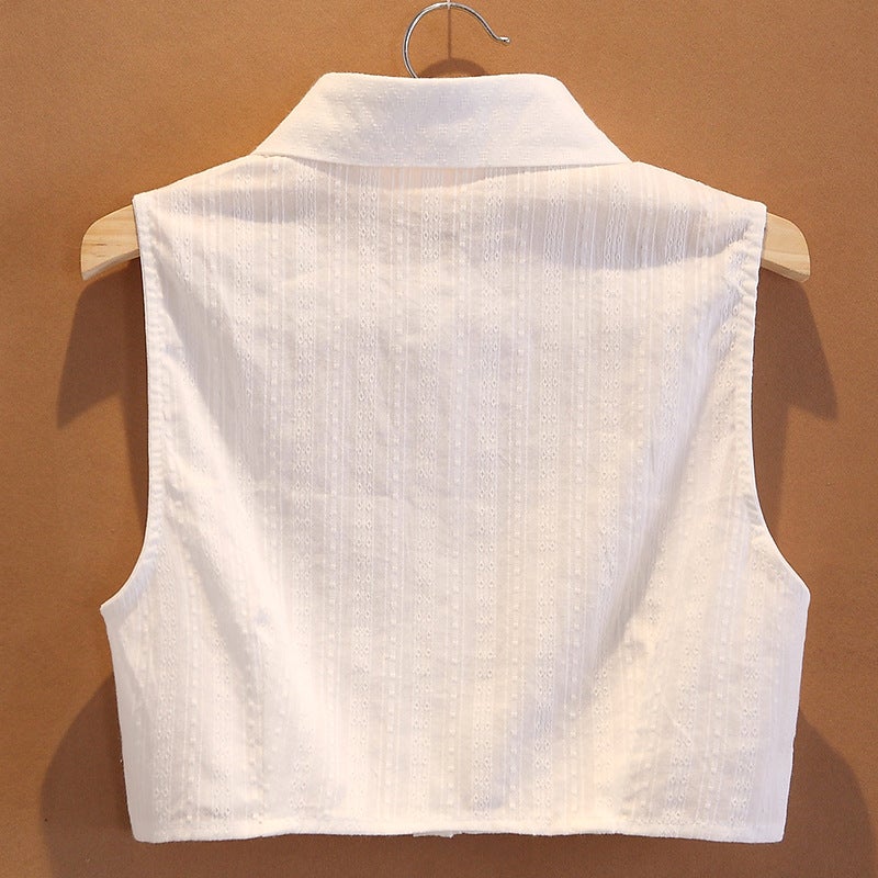 Fake Collar Women''s Pure Cotton Pleated Collar Autumn, Winter and Spring All-match Ruffled Vertical Collar Breathable Korean Style Simple Fake Collar for Women - Image 3