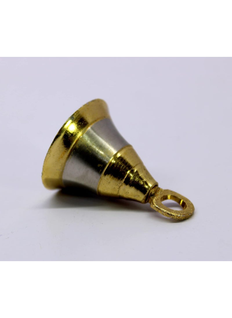 ESPLANADE eSplanade Brass Pooja Mandir and Decorative Bells Pack of 10 2 Inches Golden Silver  - Image 2