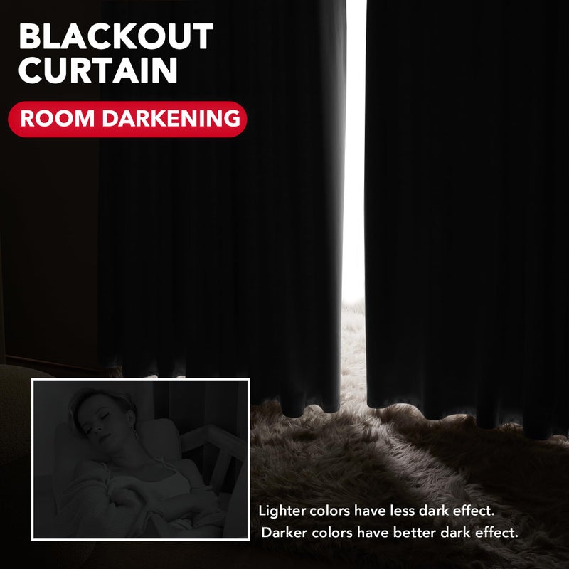 Deconovo Back Tab and Rod Pocket Blackout Curtains for Bedroom  Thermal Insulated Drapes Room Darkening Curtains for Living Room  70x84 Inch  Navy Blue  2 Panels - Image 3
