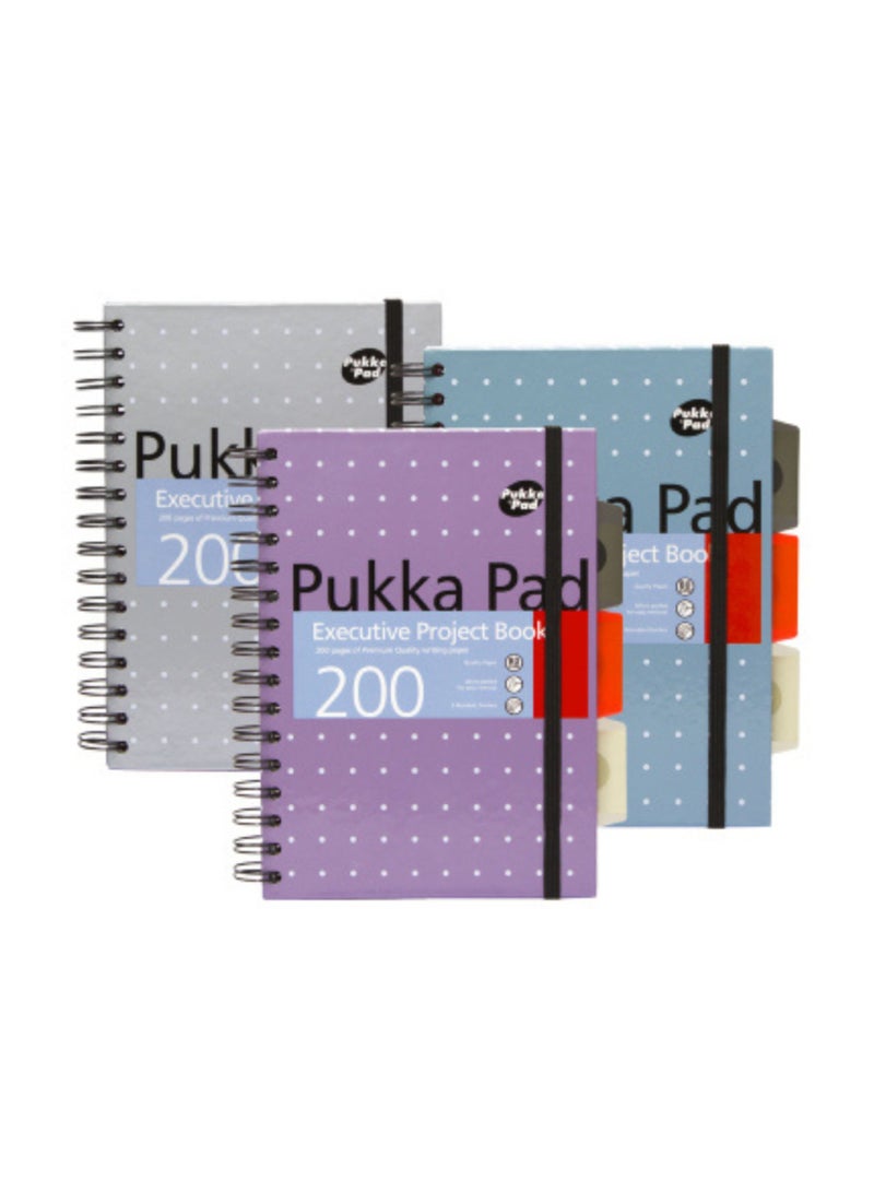 PUKKA PAD Spiral notebook, A5, ruled, 100 pages, PUKKA PAD "Metallic Project Book( PACK OF 6) - Image 1
