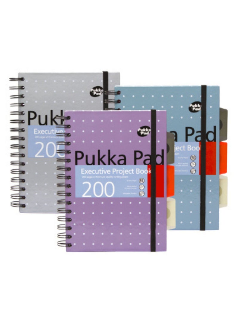 PUKKA PAD Spiral notebook, A5, ruled, 100 pages, PUKKA PAD "Metallic Project Book( PACK OF 6) - Image 2
