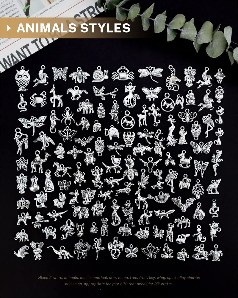 JIALEEY 300 PCS Wholesale Bulk Lots Jewelry Making Charms Mixed Smooth Tibetan Silver Alloy Charms Pendants DIY for Bracelet Necklace Jewelry Making and Crafting - Image 3
