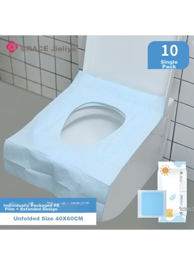 Grace Jieliya Disposable Toilet Seat Covers, Travel Adhesive, Waterproof Seat Protectors For Hotels, Large Size 40cm*60cm*10 Pieces - Image 4