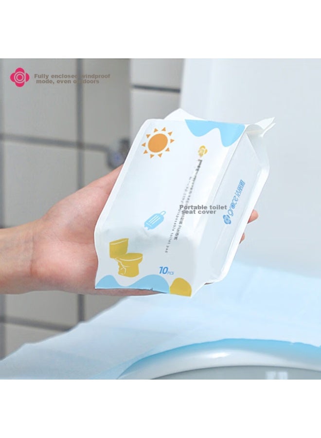 Grace Jieliya Disposable Toilet Seat Covers, Travel Adhesive, Waterproof Seat Protectors For Hotels, Large Size 40cm*60cm*10 Pieces - Image 1