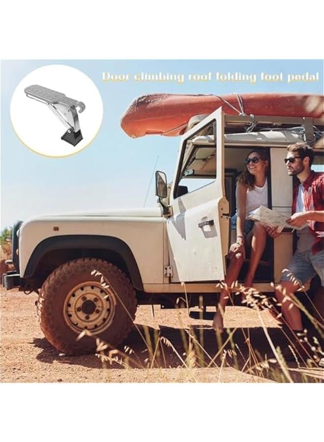 Door Step Car Roof Access | Car Roof Access Ladder | Roof Access Step Vehicles | Adjustable Car Roof Step, Overlanding Gear Roof Access, Car Roof Access, Vehicle Roof Step Ladder, Silver - Image 4