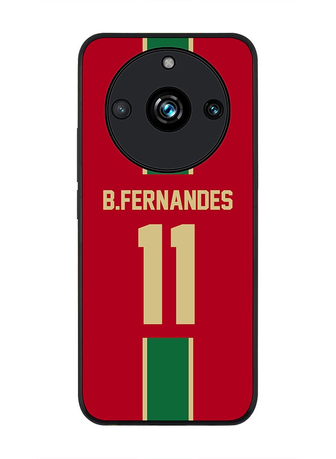 Stylizedd Rugged Black Edge case for Realme 11 Pro/Realme 11 Pro+, Custom Slim fit Thin Phone Case Cover - Football Team - Portugal, Player Name - B.Fernandes - Image 1