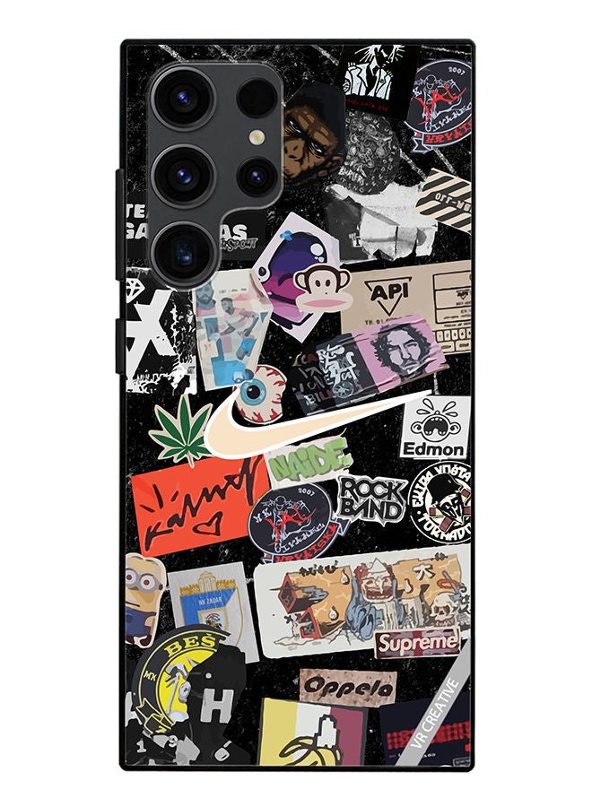VR CREATIVE Protective Case Cover For Samsung Galaxy S23 Ultra 5G Nike Stickers Design Multicolour - Image 1