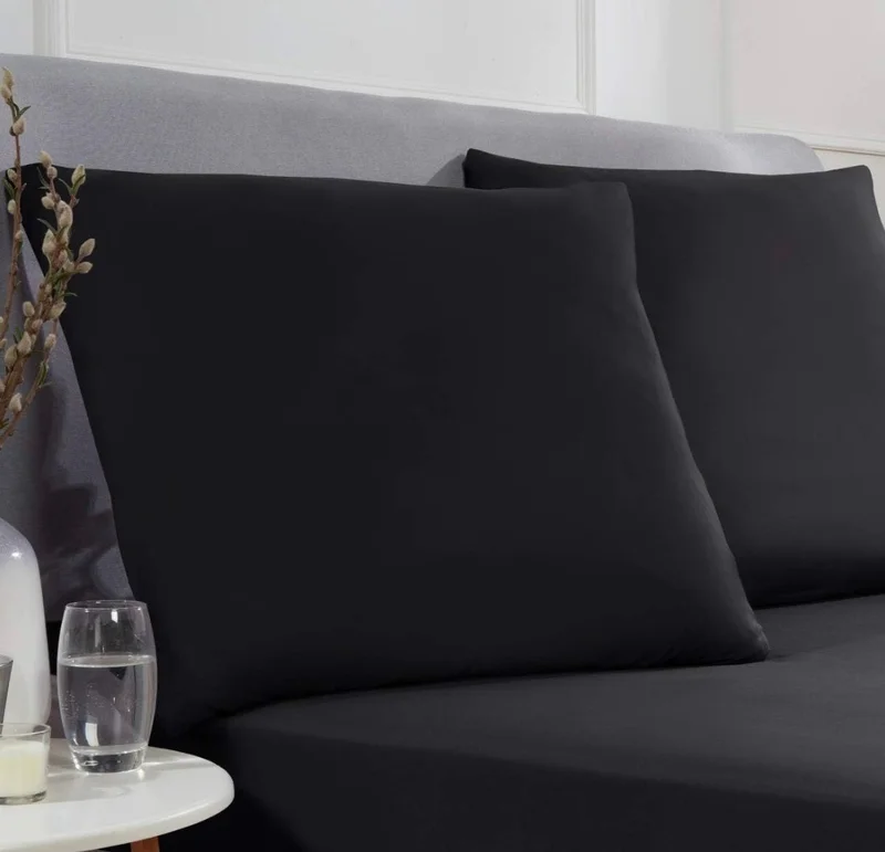 ايفين Cotton Duvet Cover Set with Double Sheet Cotton Ranforce Black