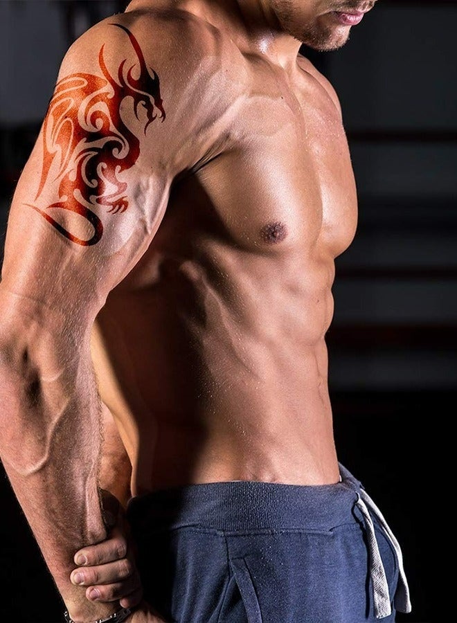 10 Pack Temporary Tattoos Big Tribal Totem Design For Men Women Black Large Body Art Makeup Waterproof Removable For Party Festival Cosplay Daily Decoration - Image 4