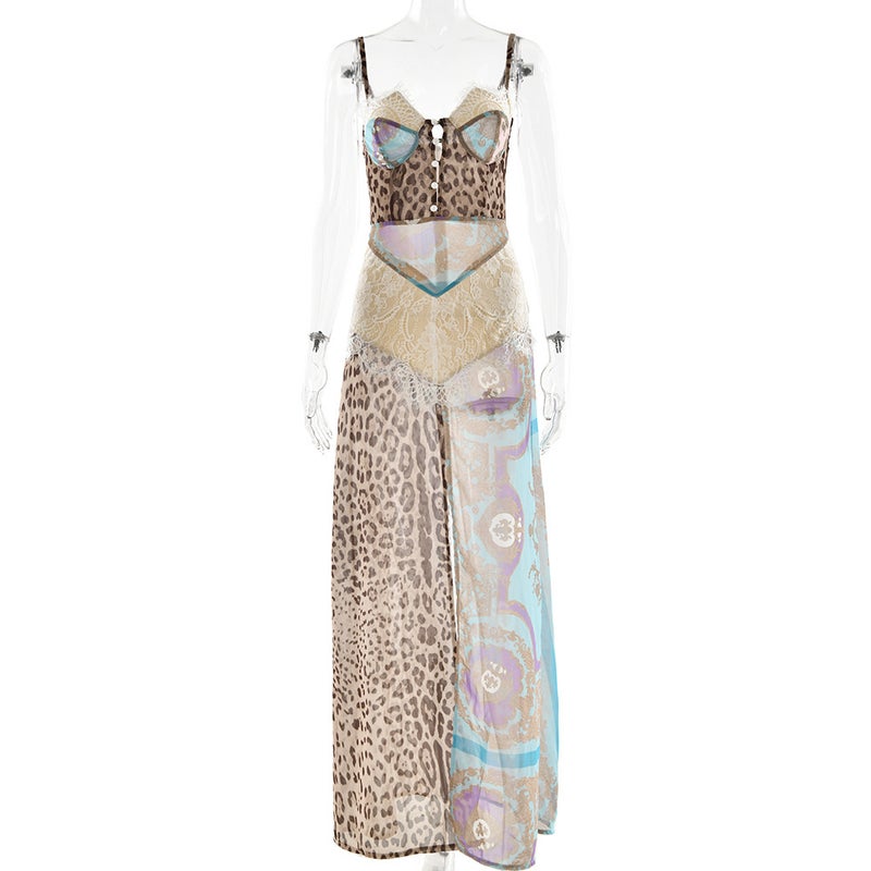Women's 2025 Summer Spaghetti Strap Chiffon Maxi Dress - Image 5