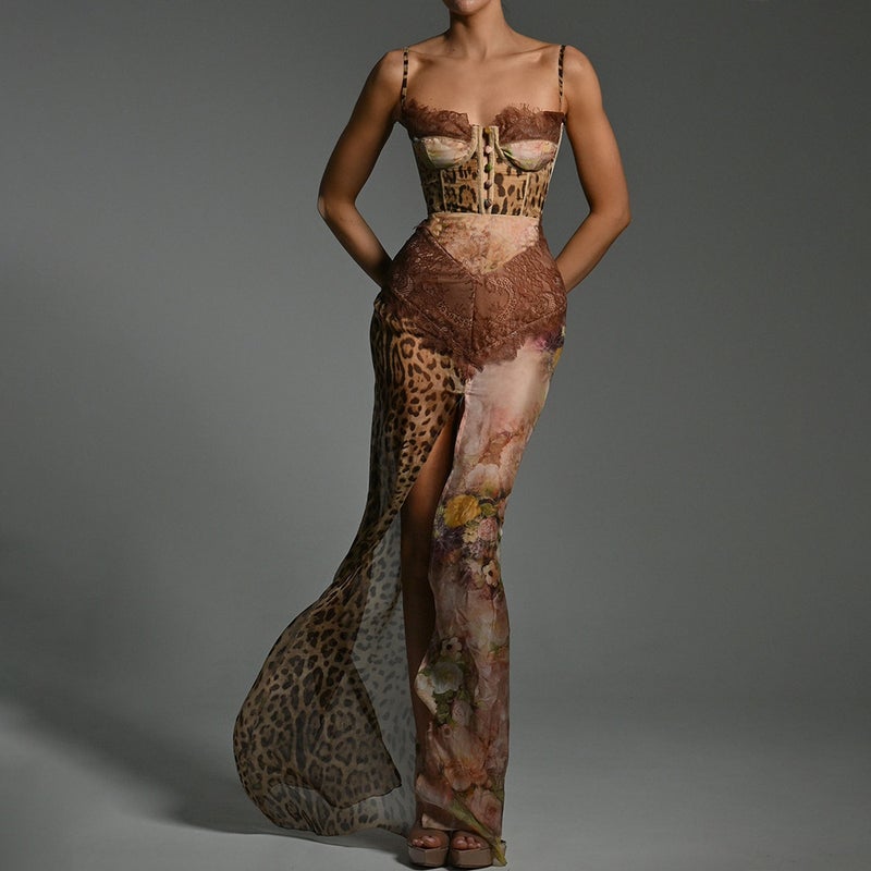 Women's 2025 Summer Spaghetti Strap Chiffon Maxi Dress - Image 4