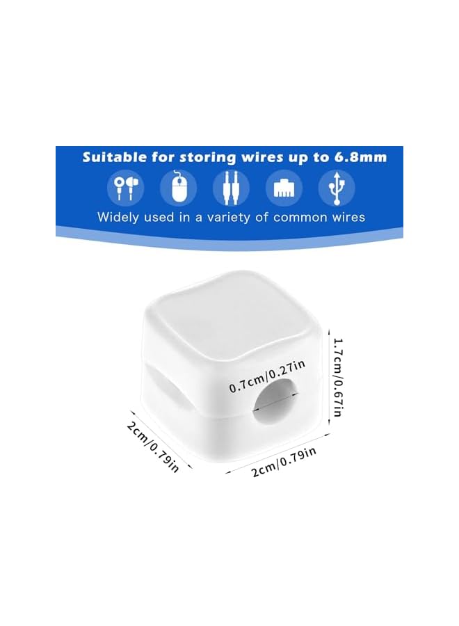 S-TOP Magnetic Cable Clips Cord Organizer Magnetic Cord Holder Cable Smooth Adjustable Holder Keeper for Desktop,Nightstand,Wall,Home Office,Phone,Car (White) - Image 2