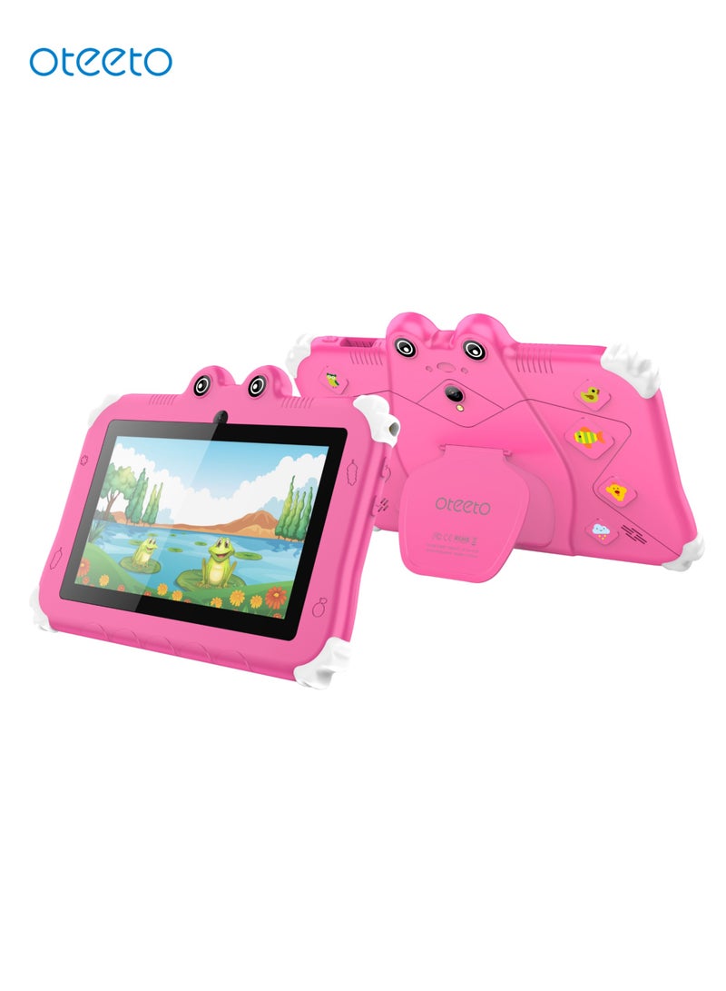 Oteeto Oteeto TAB 6 Kids Tablet/4GB RAM + 64GB ROM/7 Inch IPS LCD/Octa Core 1.3 GHz Processor/2MP Front + 5MP Rear Camera/3500mAh Battery/5G Wifi/ Android 13/Includes Temper Glass,Bracelet, Touch Pen,Sticker  - Image 1