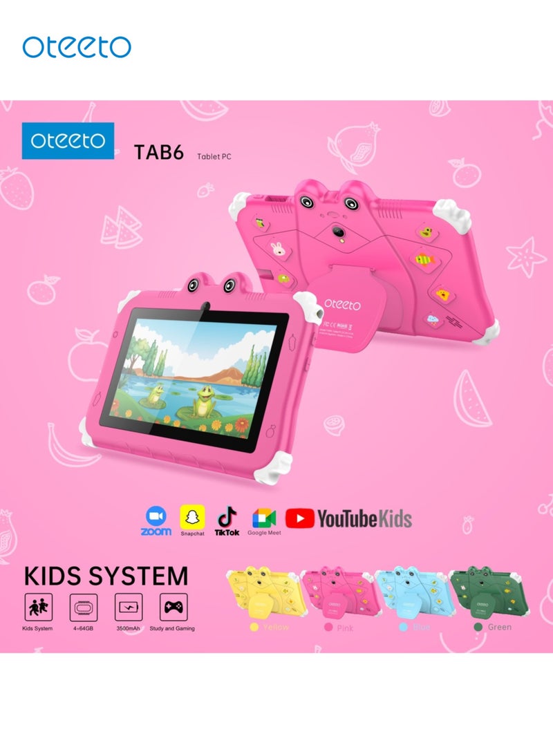Oteeto Oteeto TAB 6 Kids Tablet/4GB RAM + 64GB ROM/7 Inch IPS LCD/Octa Core 1.3 GHz Processor/2MP Front + 5MP Rear Camera/3500mAh Battery/5G Wifi/ Android 13/Includes Temper Glass,Bracelet, Touch Pen,Sticker  - Image 2
