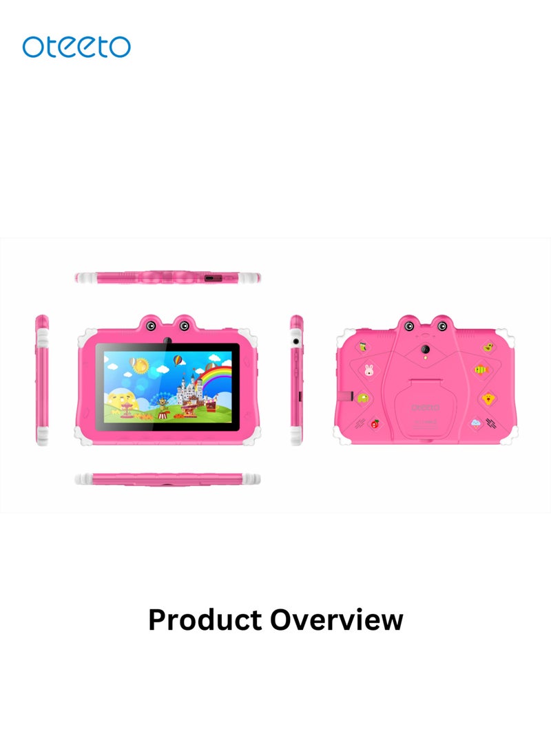 Oteeto Oteeto TAB 6 Kids Tablet/4GB RAM + 64GB ROM/7 Inch IPS LCD/Octa Core 1.3 GHz Processor/2MP Front + 5MP Rear Camera/3500mAh Battery/5G Wifi/ Android 13/Includes Temper Glass,Bracelet, Touch Pen,Sticker  - Image 5