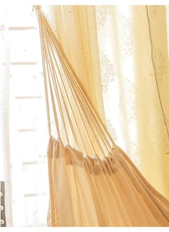 Antikiano Macrame handmade hammock | Outdoor garden furniture | Cotton hammock | Beige handcrafted hammock | Outdoor summer | High quality 200x150 cm hammock  - Image 4