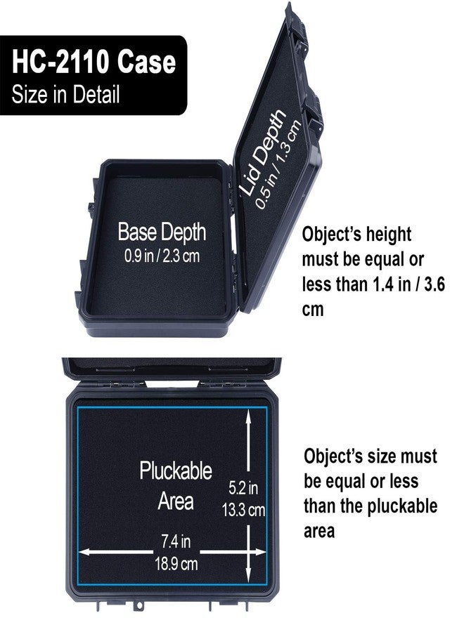 Lykus HC-2110 Mini Hard Case Dry Box with Foam Insert, Interior Size 8.27x5.91x1.46 inch, IP66 Splash-Proof - Image 3
