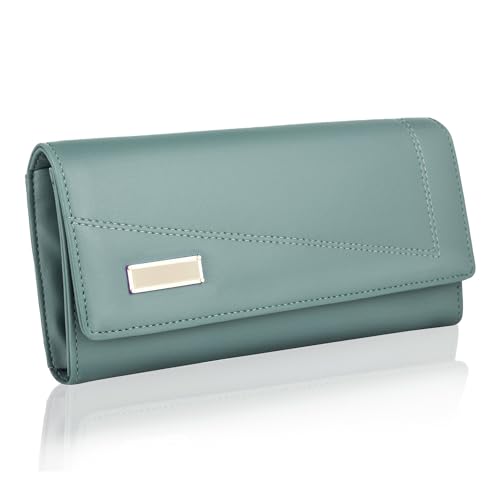 ALSU Women's Wallet | Stylish Purse with Phone Pocket,4 Card Pocket and Multiple Compartment| Party Clutch for Girl | Travel Hand Purse for Women| Office Bag for Women (Light Green) - Image 1