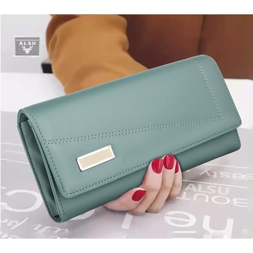 ALSU Women's Wallet | Stylish Purse with Phone Pocket,4 Card Pocket and Multiple Compartment| Party Clutch for Girl | Travel Hand Purse for Women| Office Bag for Women (Light Green) - Image 5