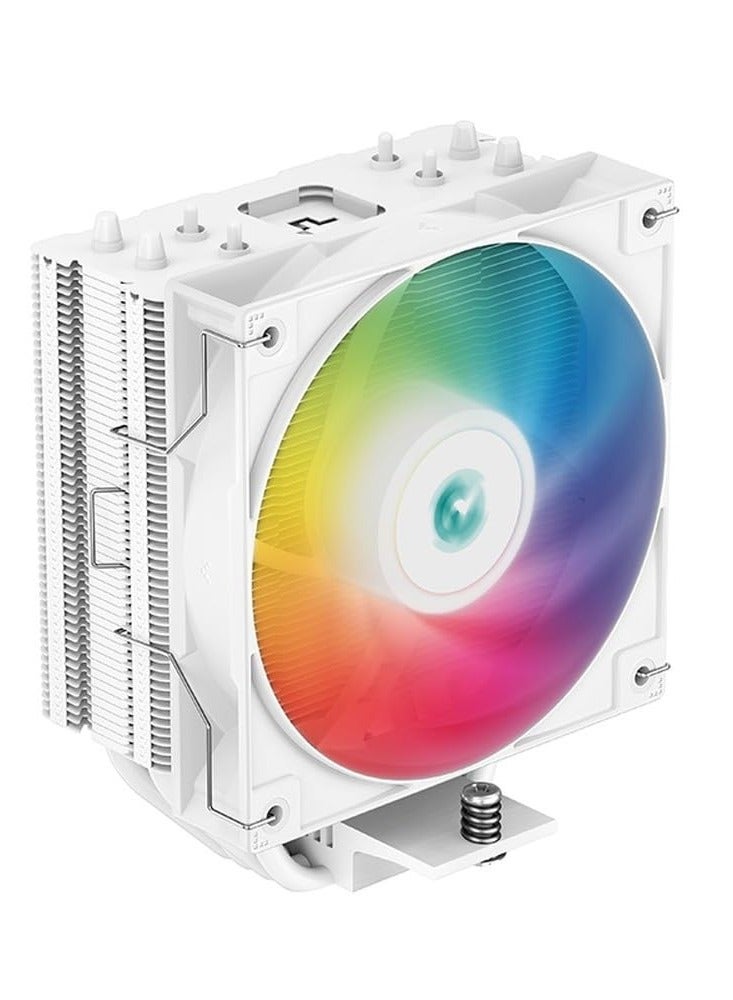 ديب كول Deepcool AG400 WH ARGB كفاءة 4 أنابيب الحرارة مبرد وحدة المعالجة المركزية / مروحة وحدة المعالجة المركزية | دعم Intel LGA1700/1200/1151/1150/1155 وAMD AM5/AM4 - R-AG400-WHANMC-G-2 (أبيض) - Image 1