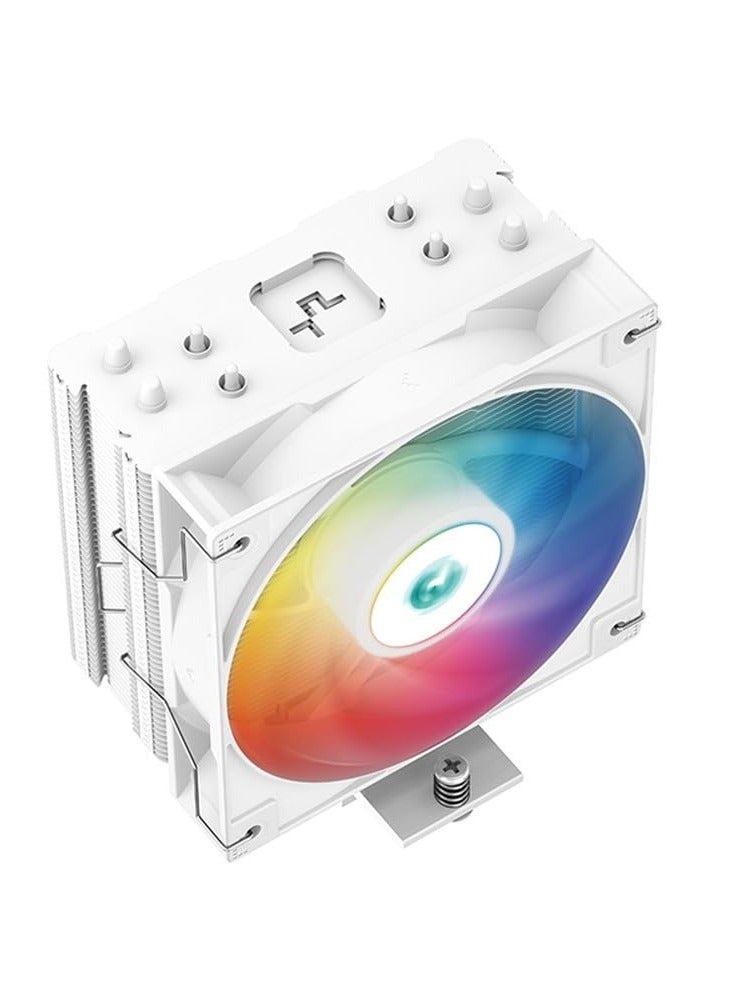 ديب كول Deepcool AG400 WH ARGB كفاءة 4 أنابيب الحرارة مبرد وحدة المعالجة المركزية / مروحة وحدة المعالجة المركزية | دعم Intel LGA1700/1200/1151/1150/1155 وAMD AM5/AM4 - R-AG400-WHANMC-G-2 (أبيض) - Image 3