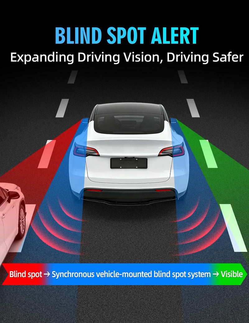MAIMEIMI Ambient Light with Blind Spot Warning LED Compatible for Tesla Model Y (2020-2024) & 3 (2021-2023) AMD Interior Lights Strip for Tesla Custom Color Modes Neon Light Kit Plug-and-Play - Image 3