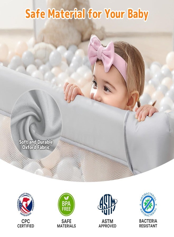 Adotocam Foldable Baby Playpen with Mat, 71"x59" Playpen for Babies and Toddlers, Large Collapsible Play Pen, Portable Safe Play Yard with Gate, Breathable Mesh, Anti-Fall - Image 5