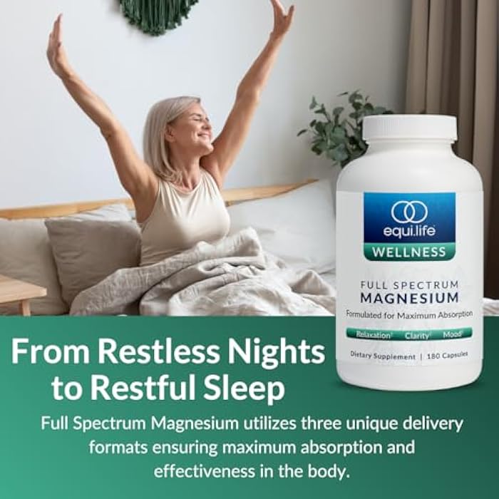 Equilife Full Spectrum Magnesium Supplement, Magnesium Glycinate, Citrate, & Malate, Bioavailable Mineral Blend, Dairy, Soy, & Gluten Free, Vegan, Non GMO, 180 Capsules - Image 5