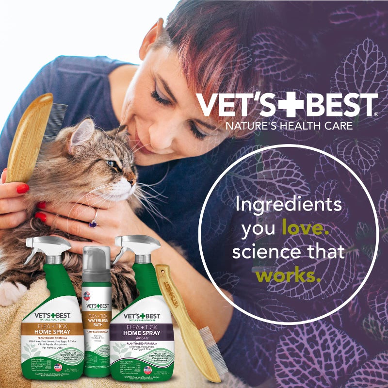 Vet's Best Flea Comb | Real Bamboo with Contour Grip Handle | for Dogs and Cats, Brown - Image 4